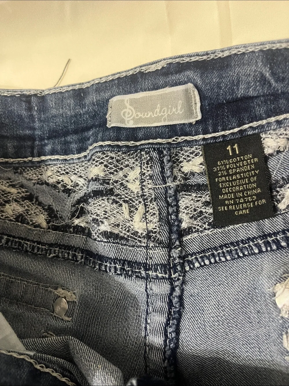 Soundgirl Dark Blue Denim Jean Shorts